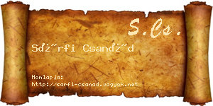 Sárfi Csanád névjegykártya